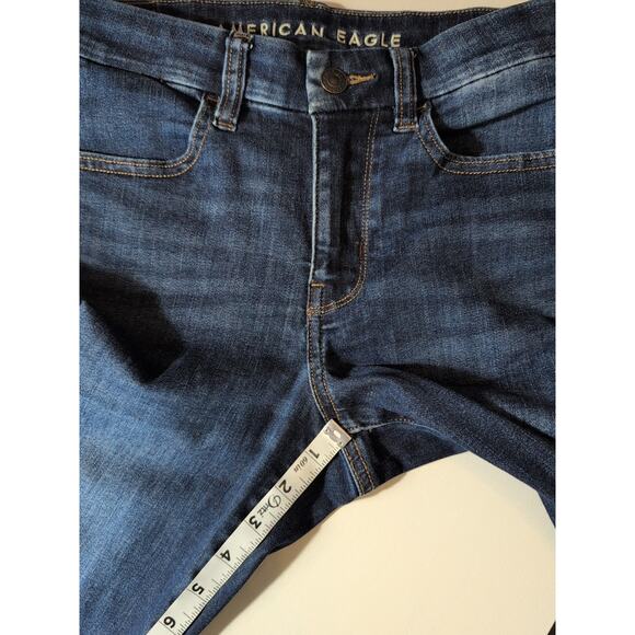 American Eagle Womens 6 Hi Rise Jegging Jeans Blue Dark Wash Stretch Next Level - Picture 9 of 16